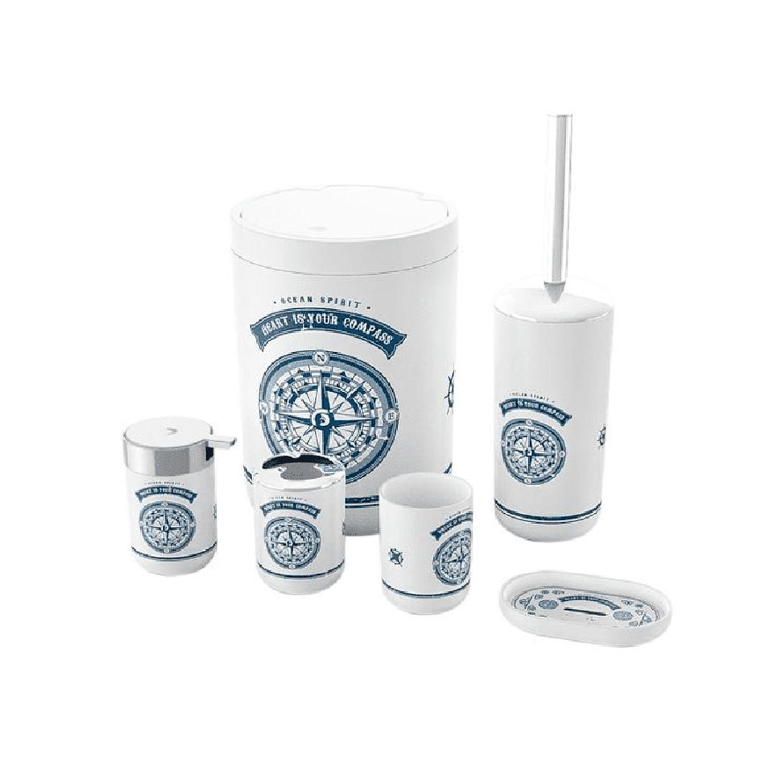 Set Juego De Baño 9 Piezas Accesorios Elegante Azul 4