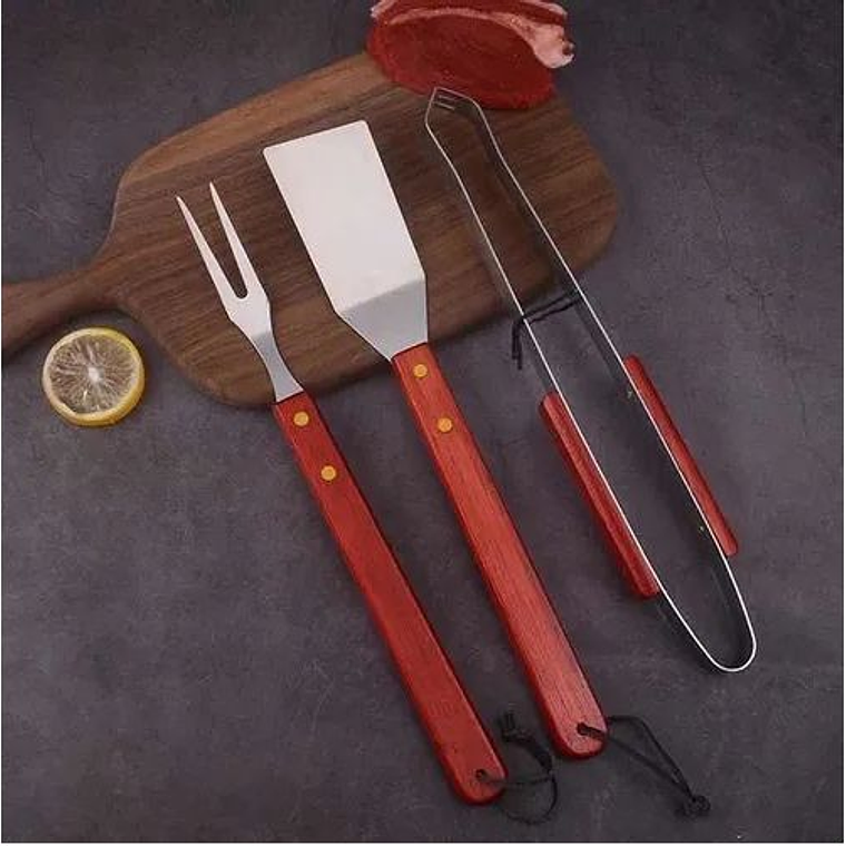 Set Parrillero Asado X3 Utensilio 1