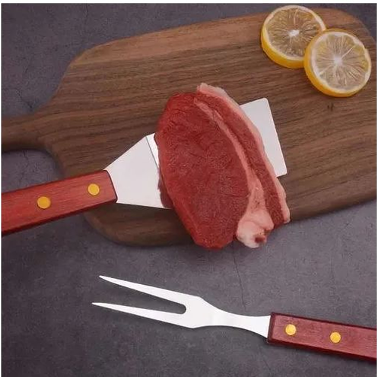 Set Parrillero Asado X3 Utensilio 3