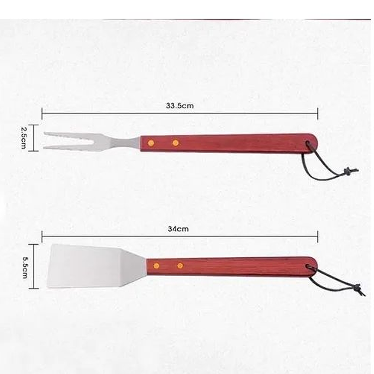 Set Parrillero Asado X3 Utensilio 4