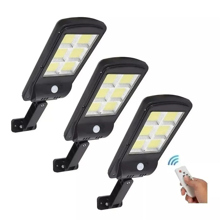 Pack 3 Focos Led Solar Luminaria Panel Sensor 1