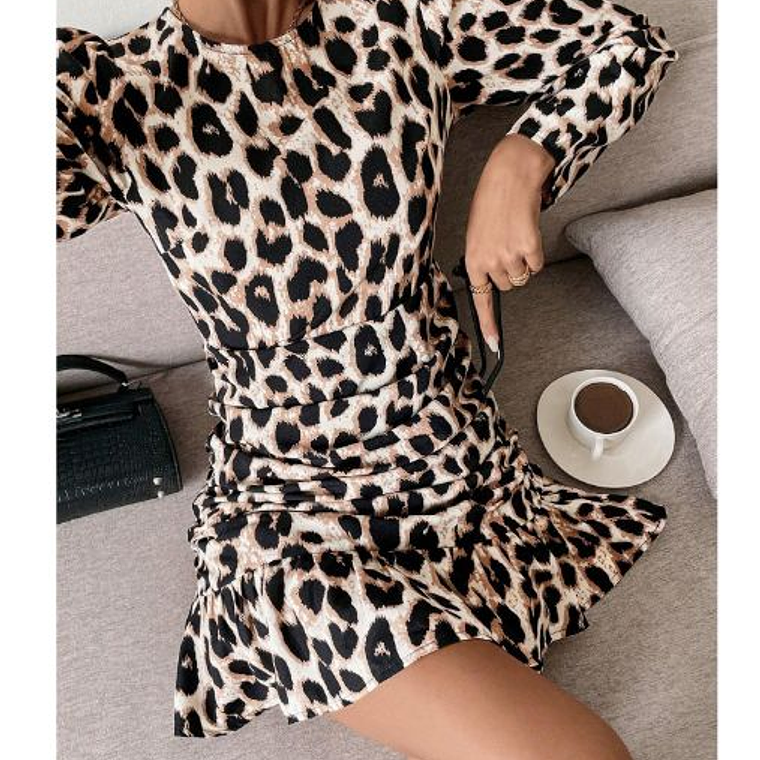 Vestido de moda mini de manga larga 1