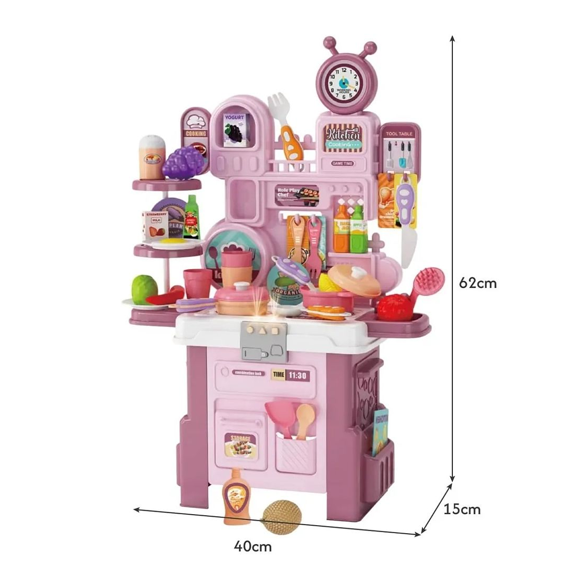 Juguete Cocina Infantil Con Sonido Y Luz Rosa 2
