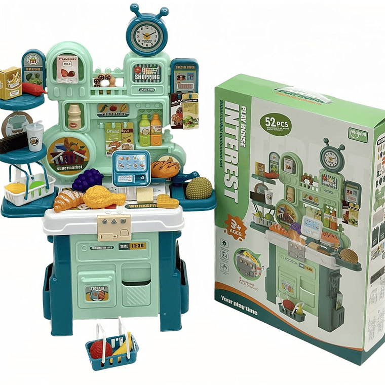 Juguete Cocina Infantil Con Sonido Y Luz verde 1