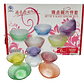 Set X 6 Bowls Compoteras De Vidrio Colores Cristal - Miniatura 2