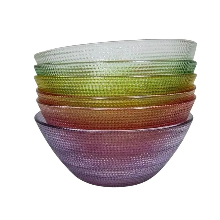 Set X 6 Bowls Compoteras De Vidrio Colores Cristal 3