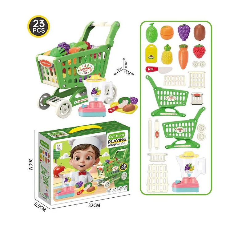 Juguete Set Carrito De Supermercado Con Accesorios 2