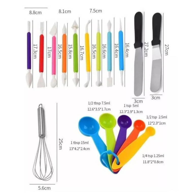 Set Repostería Plato Giratorio Kit Pastelería Decorar Tortas 66 piezas 2