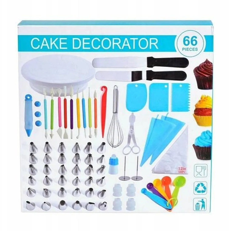 Set Repostería Plato Giratorio Kit Pastelería Decorar Tortas 66 piezas 5