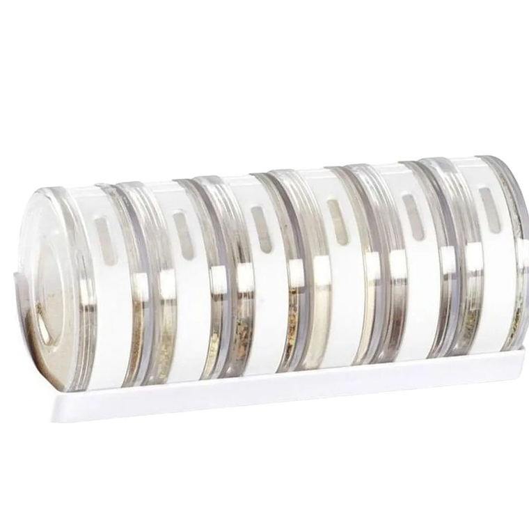 Especieros Redondos Set 6 Espacios Condimentos Rack Tarros 2