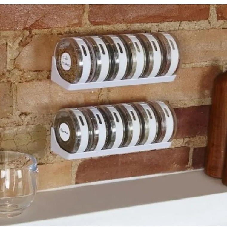 Especieros Redondos Set 6 Espacios Condimentos Rack Tarros 3