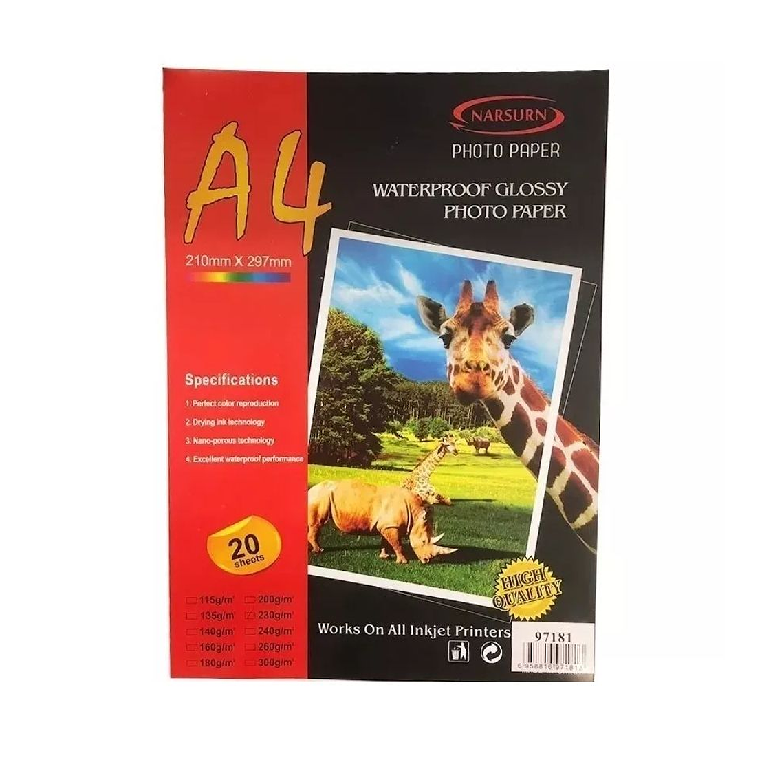 Papel Fotográfico A4 20 Hojas 230 Grs Glossy 2