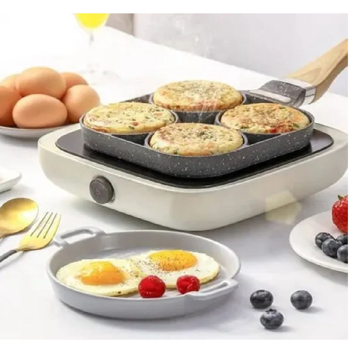 Sarten Manual Antiadherente Multiuso Hamburguesas Tortilla 4