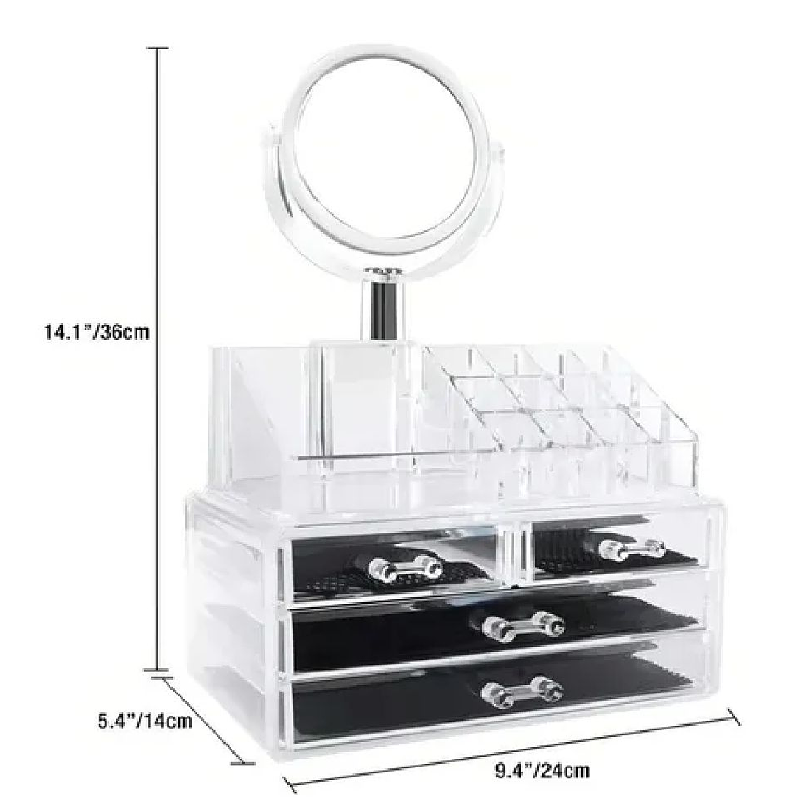 Organizador De Maquillaje Cosmetiquero Joyero Espejo 2