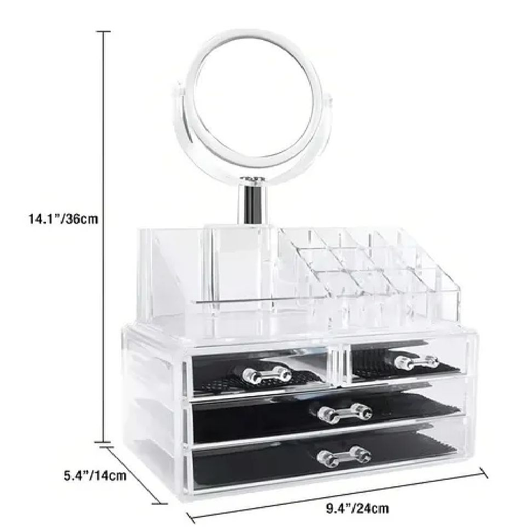 Organizador De Maquillaje Cosmetiquero Joyero Espejo 2