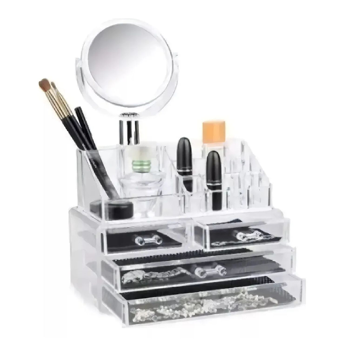 Organizador De Maquillaje Cosmetiquero Joyero Espejo 3