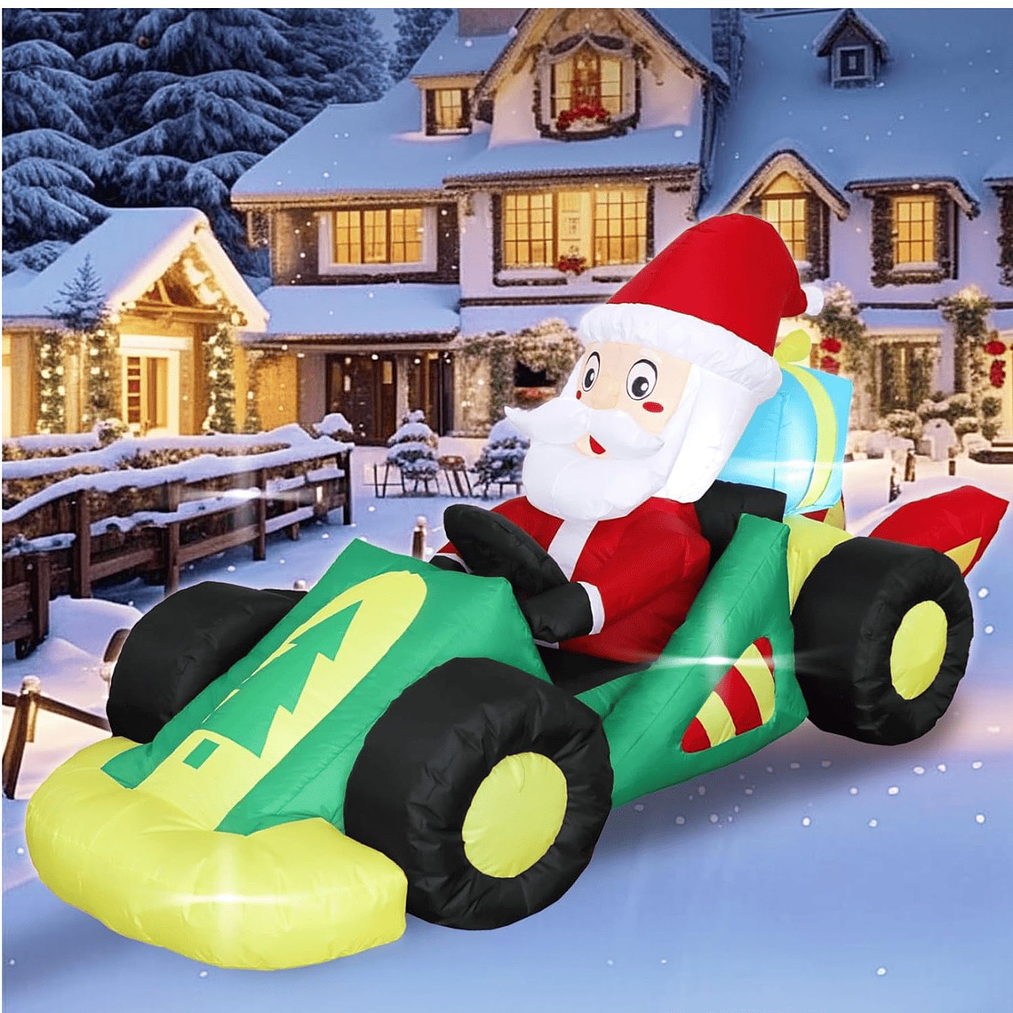 Viejito Pacuero Auto Inflable Navidad 1