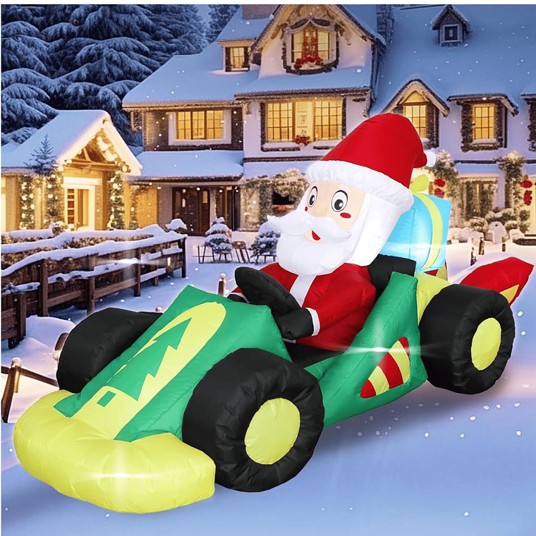 Viejito Pacuero Auto Inflable Navidad 1