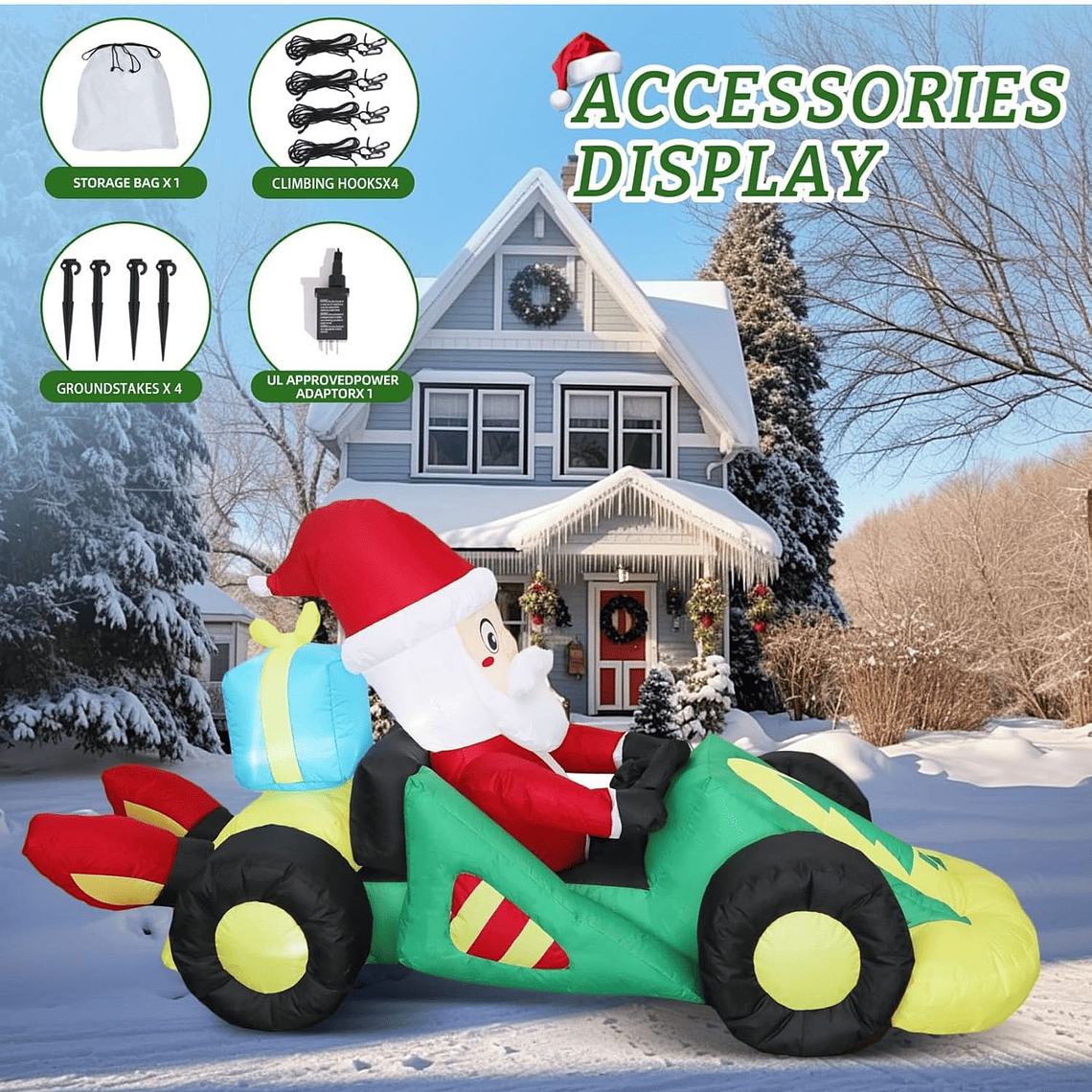 Viejito Pacuero Auto Inflable Navidad 4