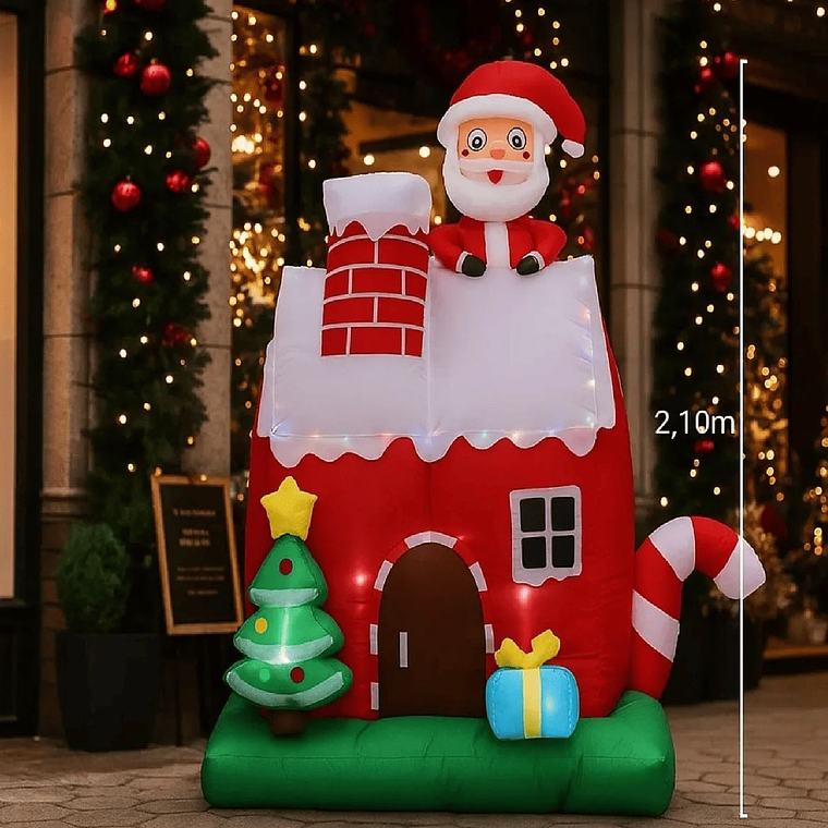 Casa Viejito Pascuero Navidad Inflable 2