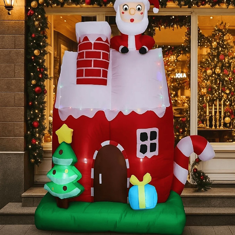 Casa Viejito Pascuero Navidad Inflable 3