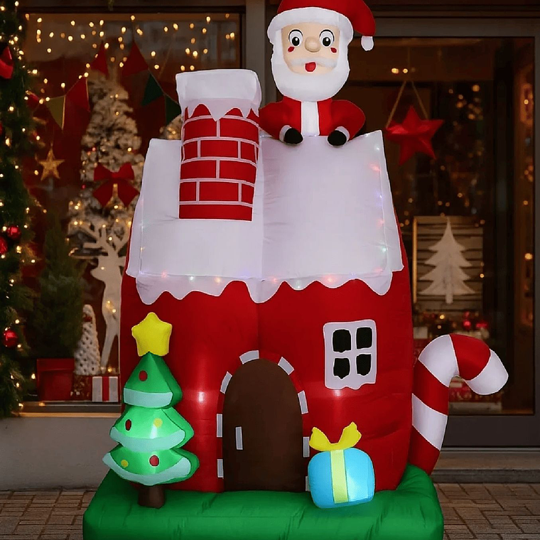 Casa Viejito Pascuero Navidad Inflable 4