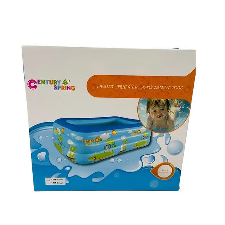 Piscina Inflable Rectangular De 120 Cm Color Celeste 2