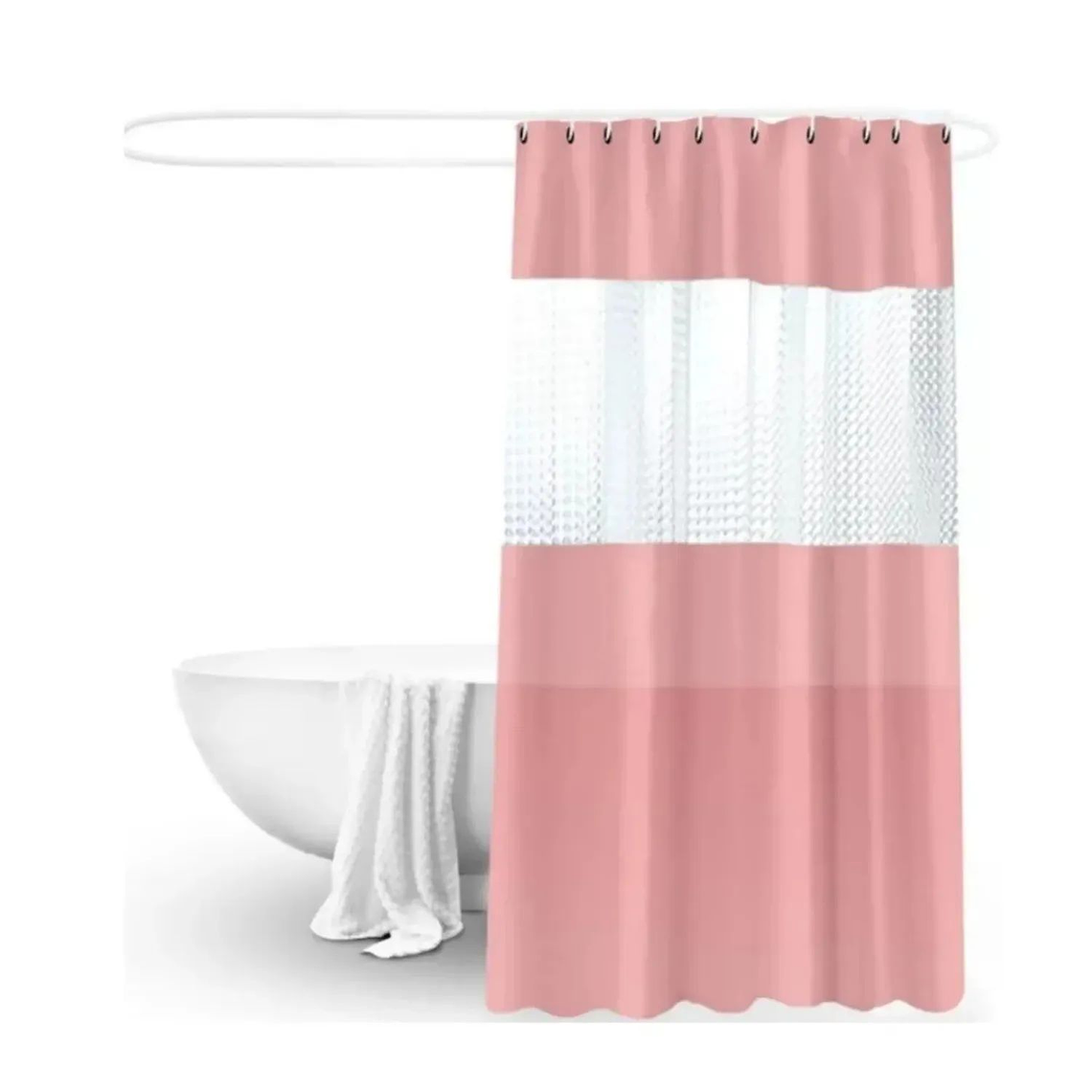 Cortina Ducha Baño 180x200 Decoración Rosada 1