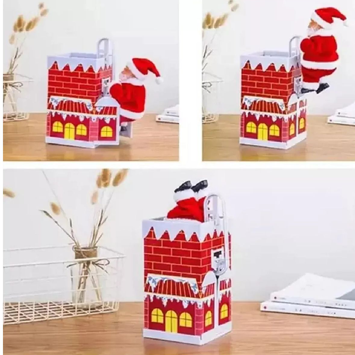 Viejito Pascuero Escala Chimenea Navidad Decoración 2