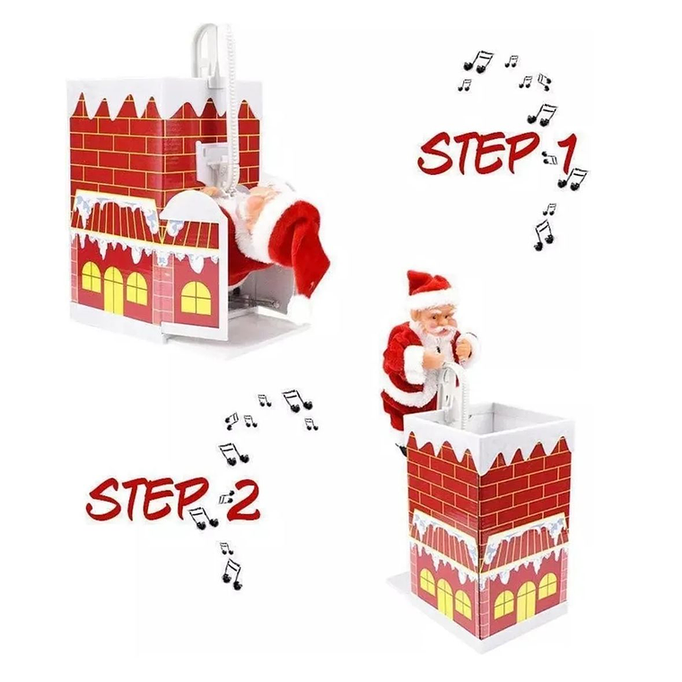 Viejito Pascuero Escala Chimenea Navidad Decoración 5