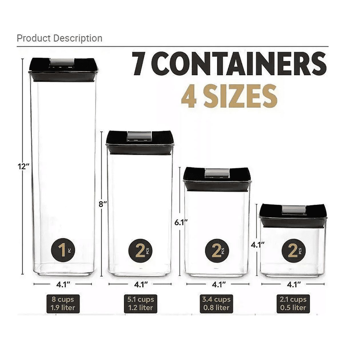 Kit De 7 Organizadores Herméticos Acrilicos 4