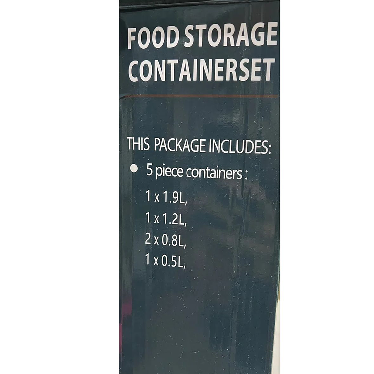 Contenedores Alimento Hermeticos Set 5 Piezas Cierre Facil 3