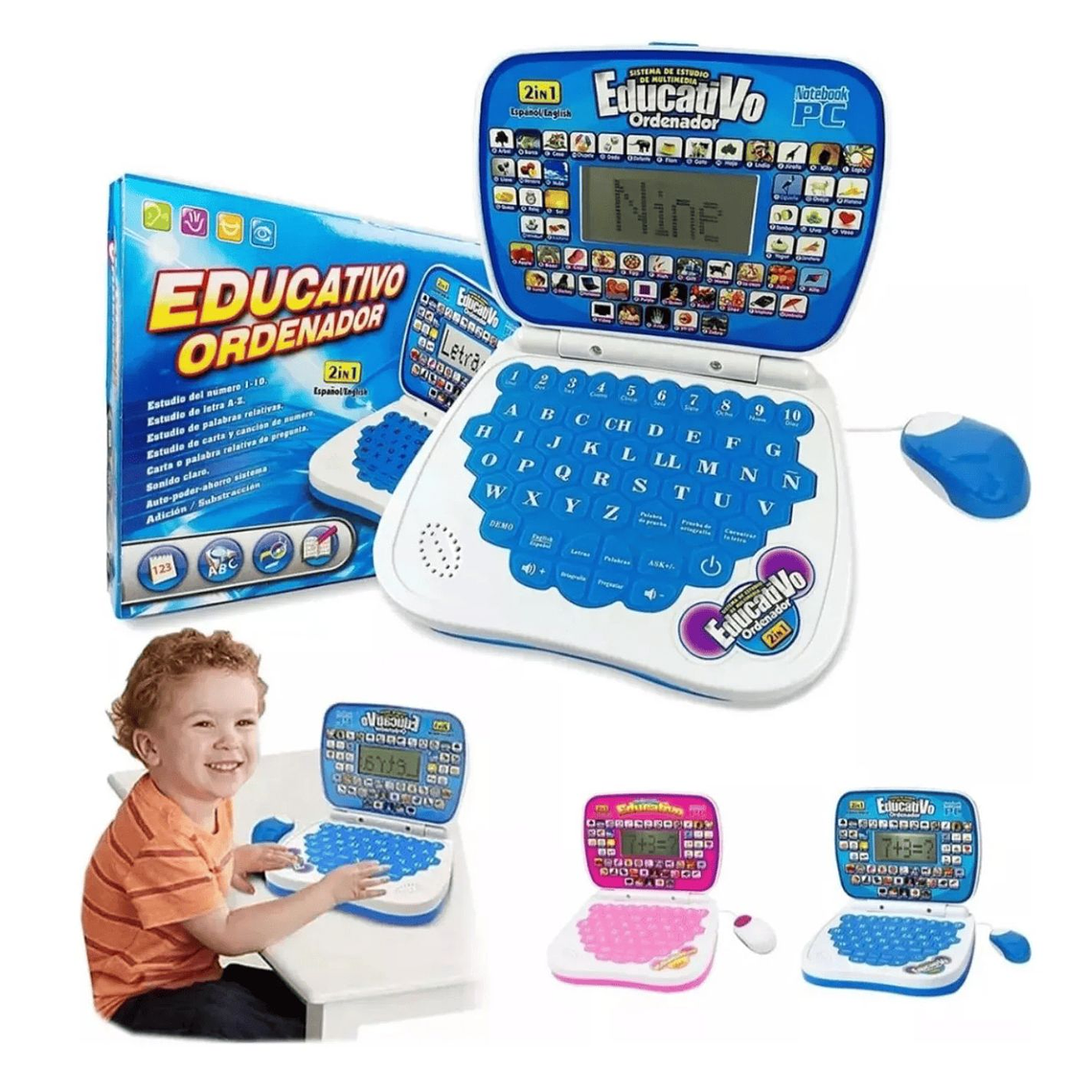 Computador Didactico Educativo Niños Azul 2