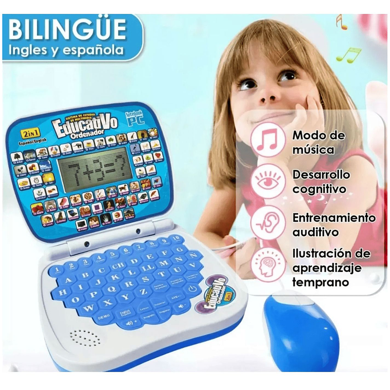 Computador Didactico Educativo Niños Azul 3