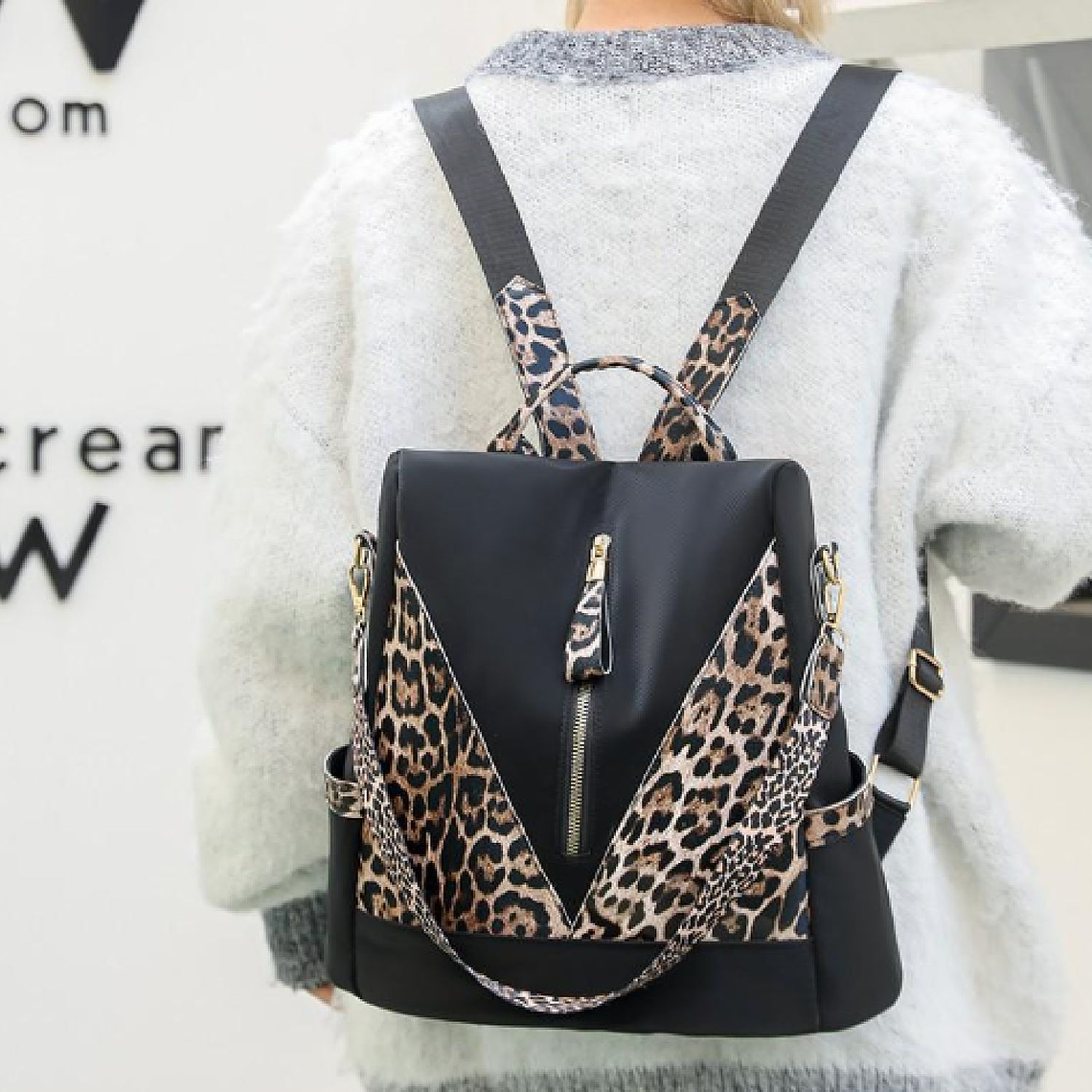 Bolso Mochila Moda Animal Print Antirobo 4