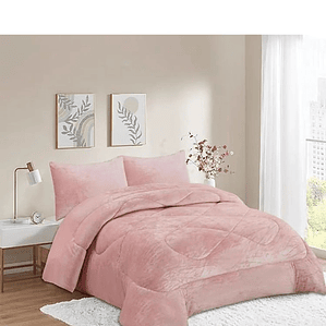 Cobertor Chiporro plush invierno 1.5 Plaza Rosado