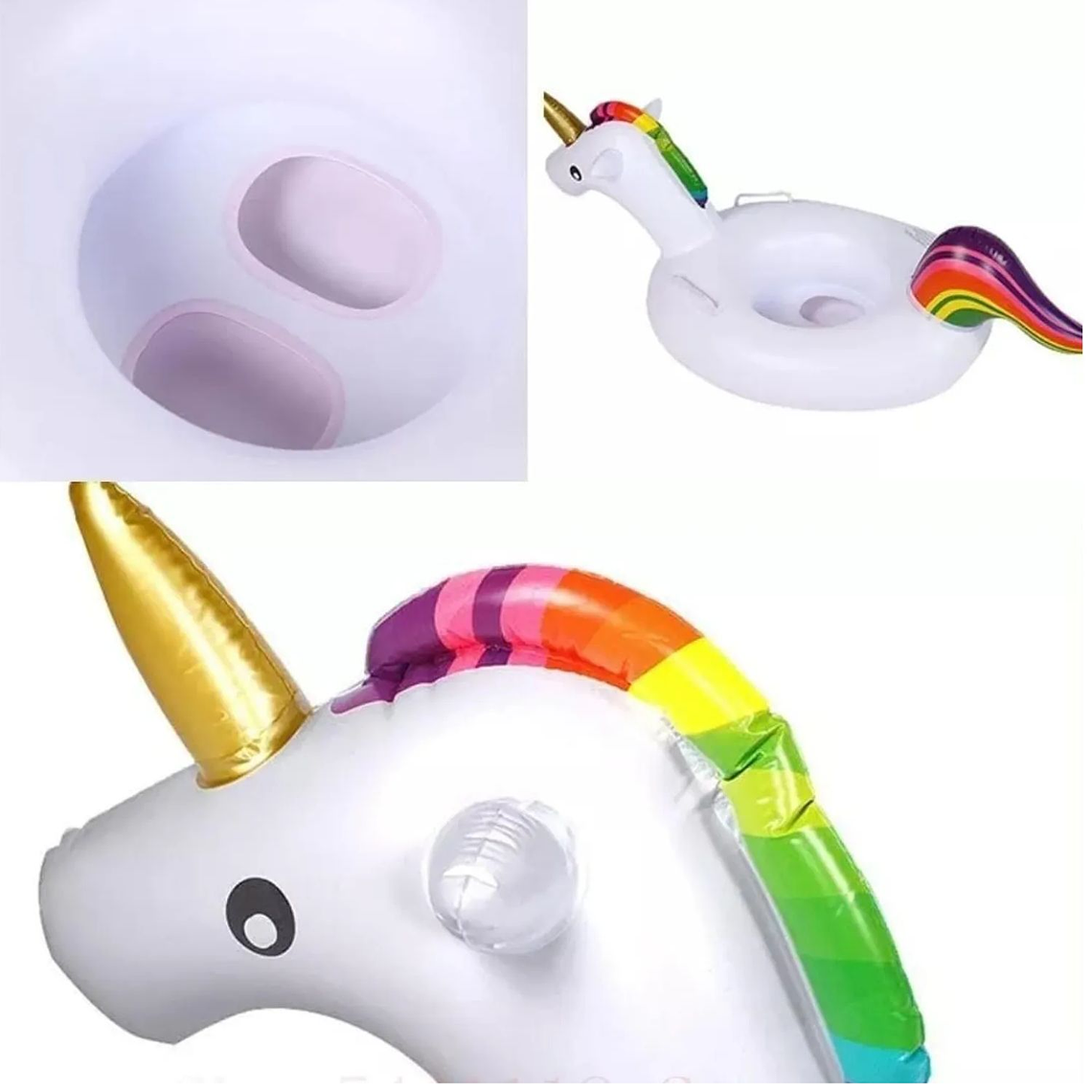 Flotador Unicornio Inflable Piscina Para niños 60cm Con Asas 2