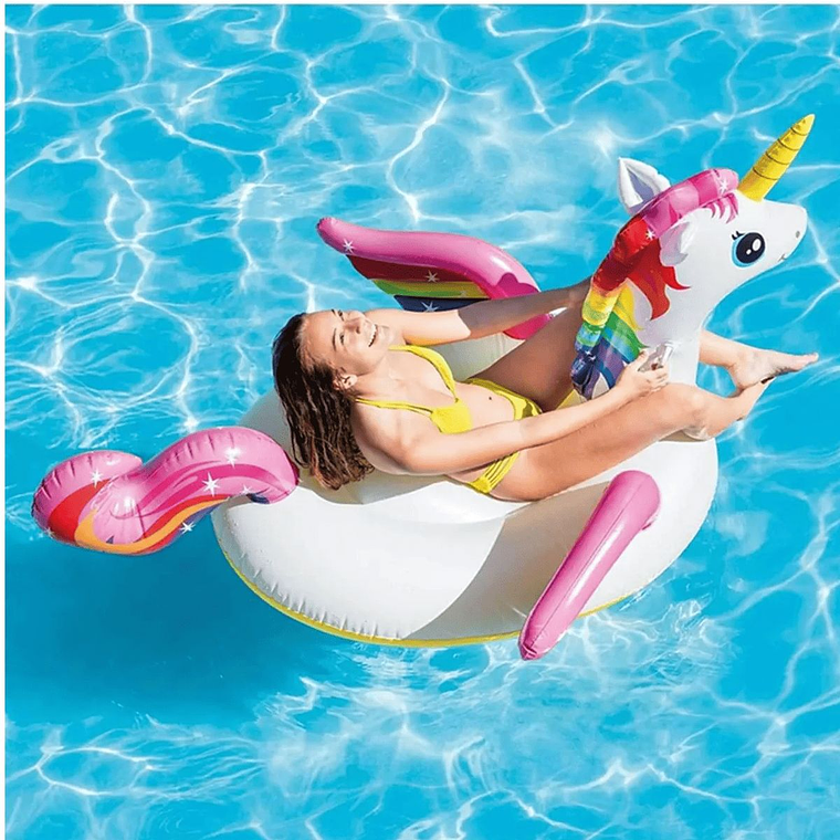 Flotador Gigante Unicornio Inflable Piscina 4