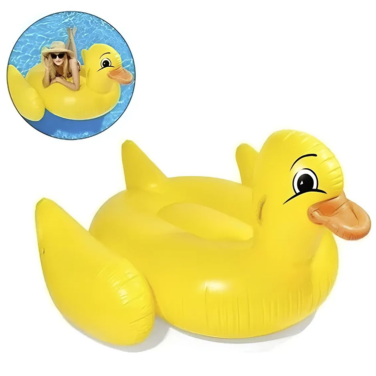 Flotador Para Piscina Pato Inflable Grande 140x135 Amarillo 1