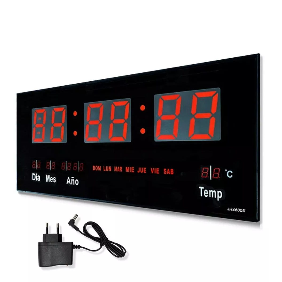 Reloj Digital LED Pared Hora Fecha Temperatura 47x23x3 CM 1