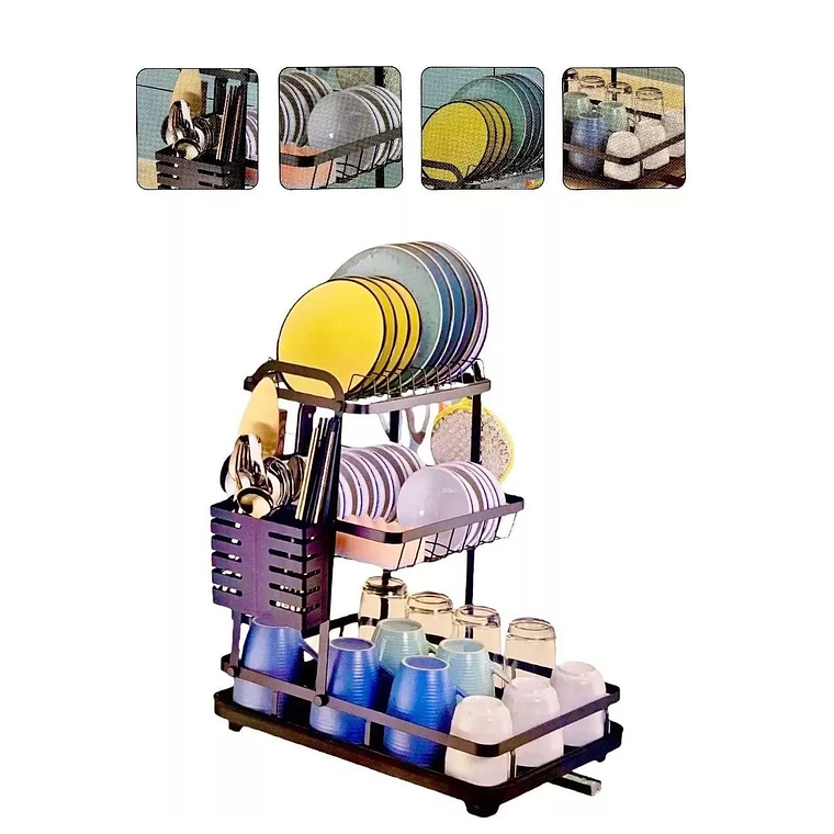 Escurridor De Platos Estante Secaplatos 3 Niveles 1