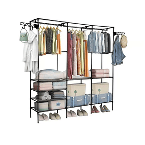 Closet Organizador 3 Espacios Zapatero Perchero Multifuncional
