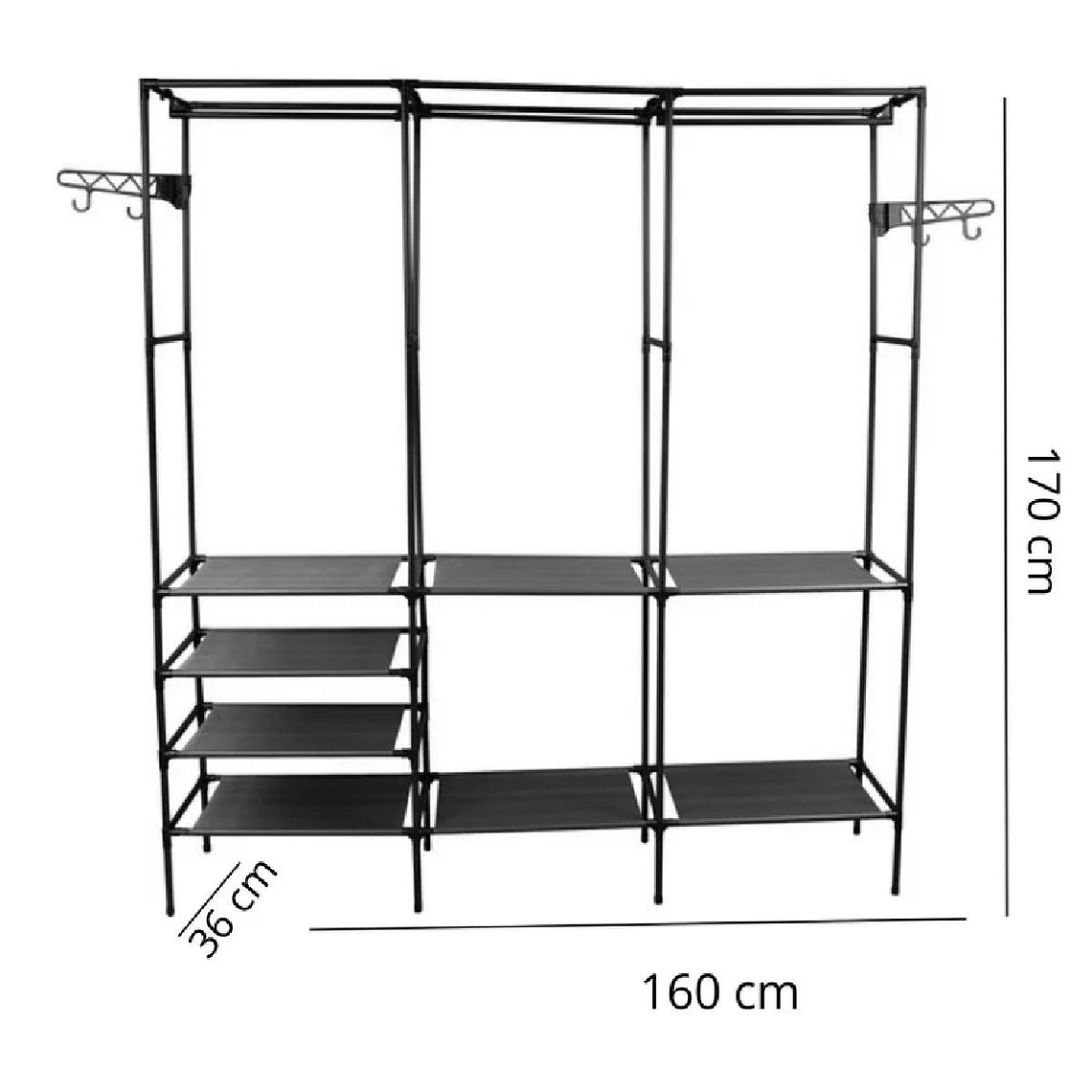 Closet Organizador 3 Espacios Zapatero Perchero Multifuncional 3