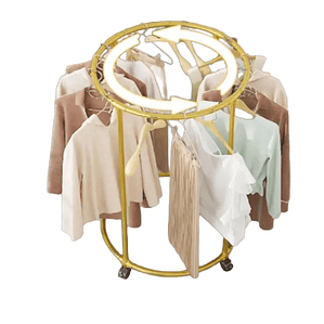 Perchero Organizador Circular Giratorio Negro-blanco-dorado