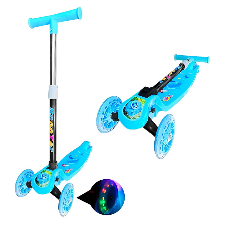 Scoorter 3 Ruedas con Luces para Niños Azul 3