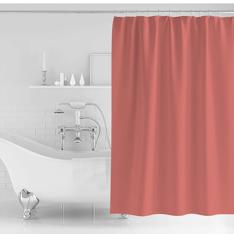 Cortina Ducha Baño 180x180 Elegante Rosada Coral 3