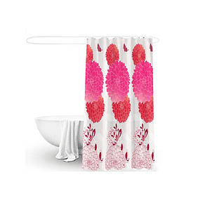 Cortina Ducha Baño 180x180 Elegante Rosa