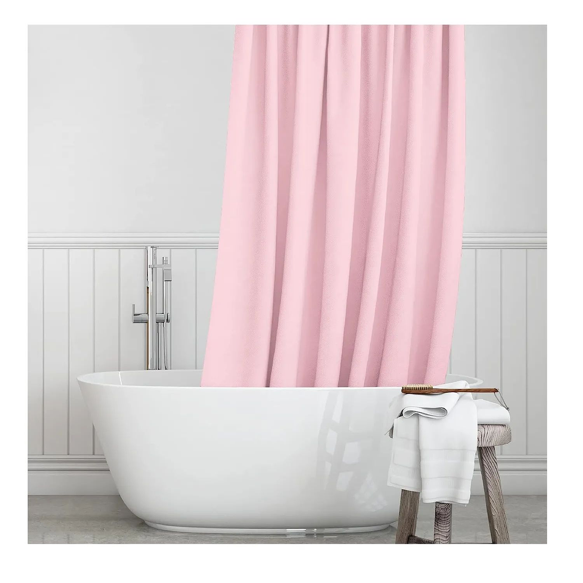 Cortina Ducha Baño 180x180 Elegante Rosada 3