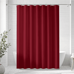 Cortina Ducha Baño 180x200 Elegante Burdeo