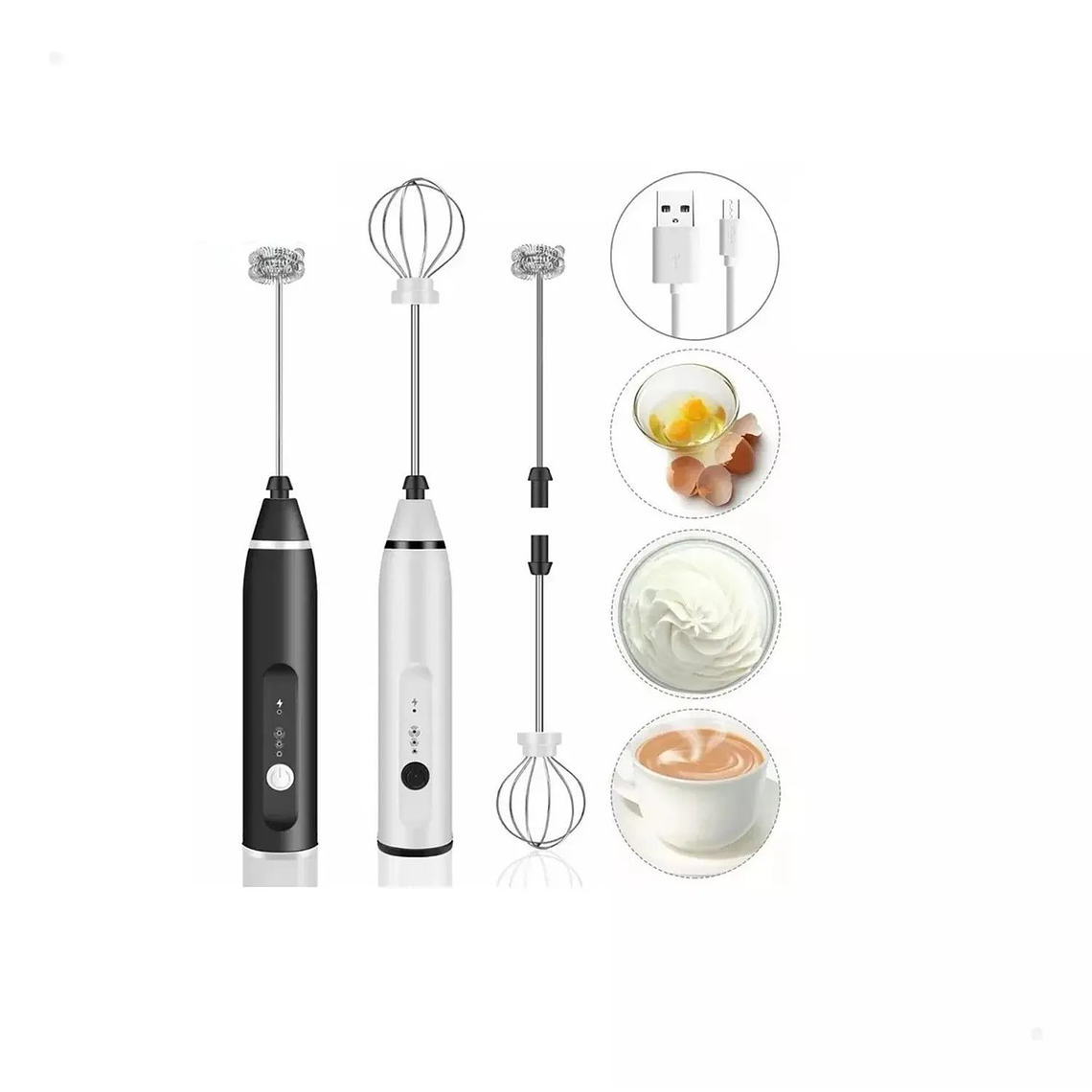 Batidor Café Mezclador Eléctrico Bebidas Recargable 2